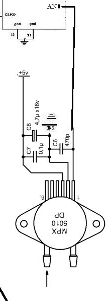 sensor วัดแรงดันลม/ของเหลว motolora รุ่น MPX5700GP ใช้ง่ายสุดๆ วัดแรงดัน 101.5 PSI/700KPA/7 kg/cm2/7 bar